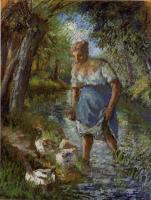 Pissarro, Camille - Peasant Crossing a Stream